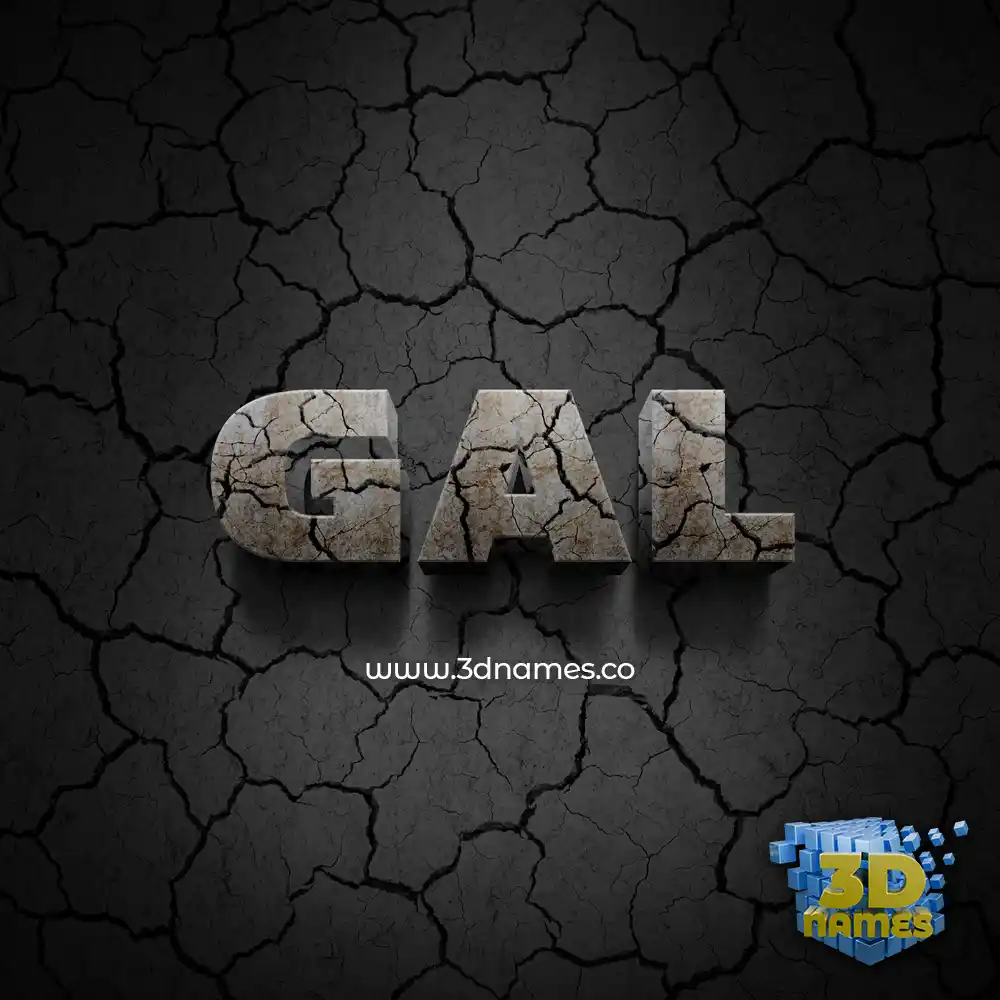 gal in Cracked Stone style - 3D name wallpaper