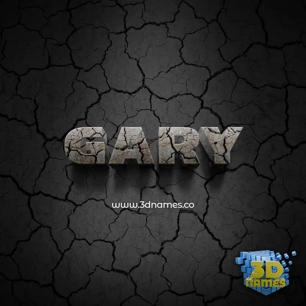gary in Cracked Stone style - 3D name wallpaper