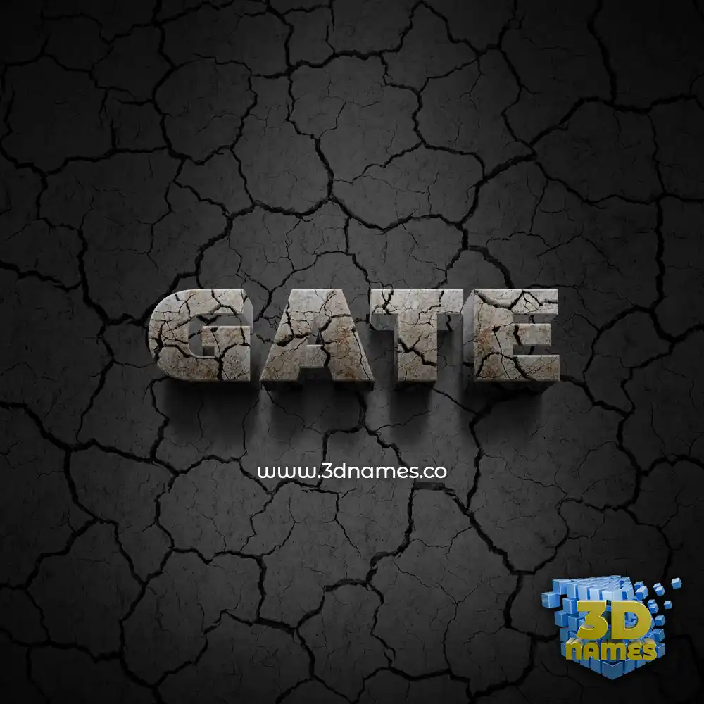 gate in Cracked Stone style - 3D name wallpaper