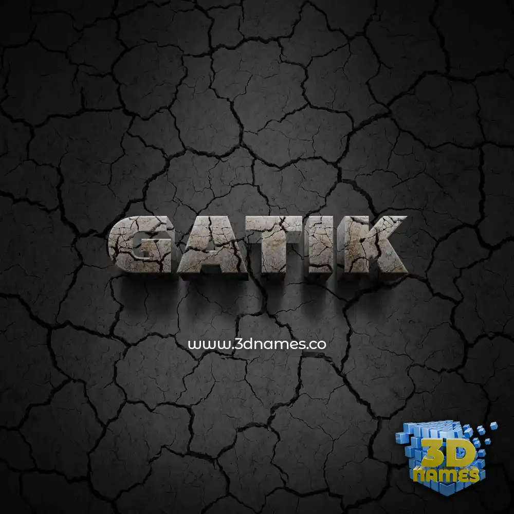 gatik in Cracked Stone style - 3D name wallpaper