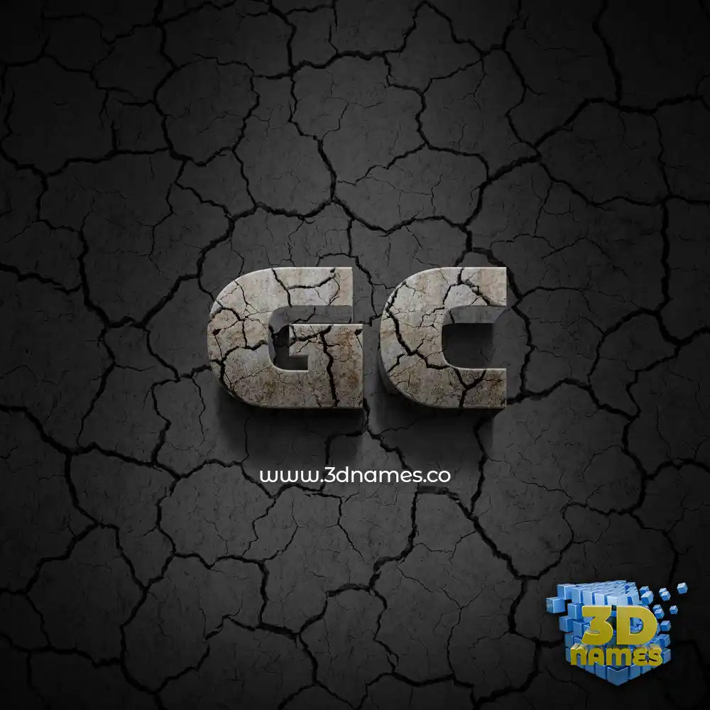 gc in Cracked Stone style - 3D name wallpaper