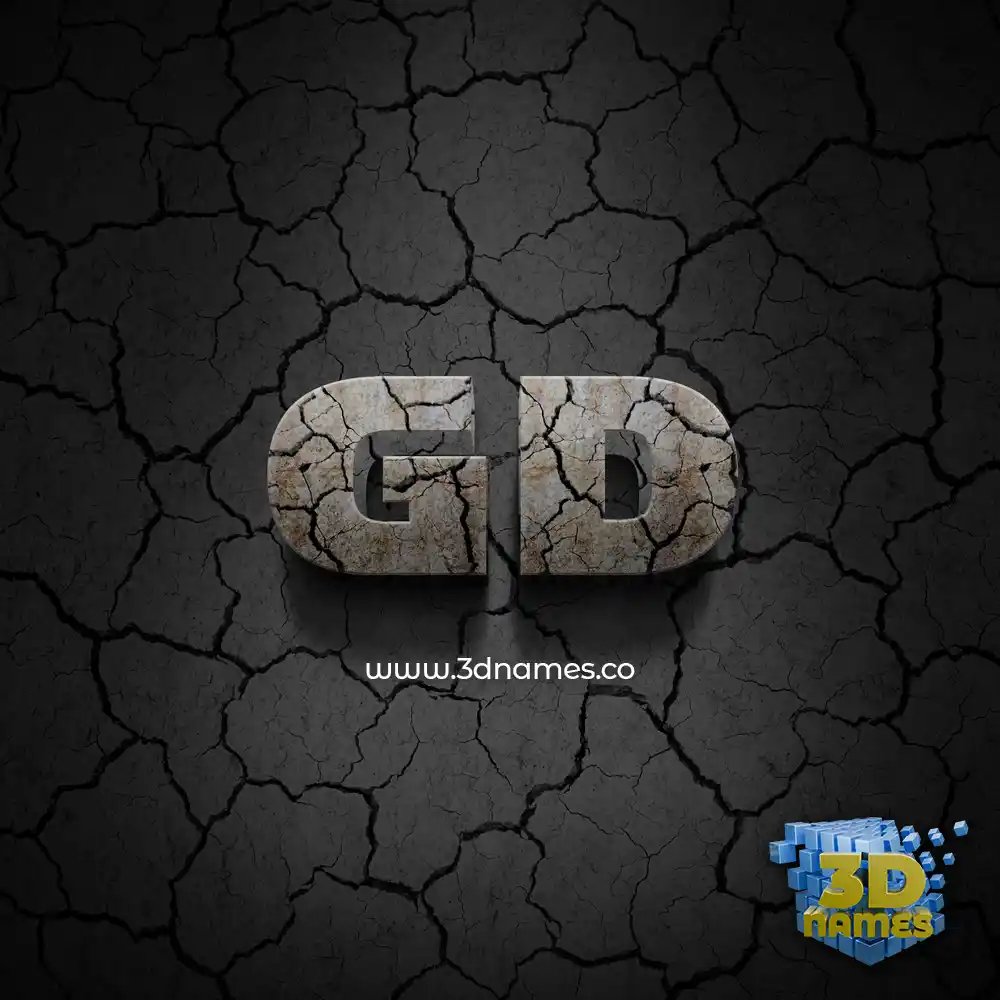 gd in Cracked Stone style - 3D name wallpaper