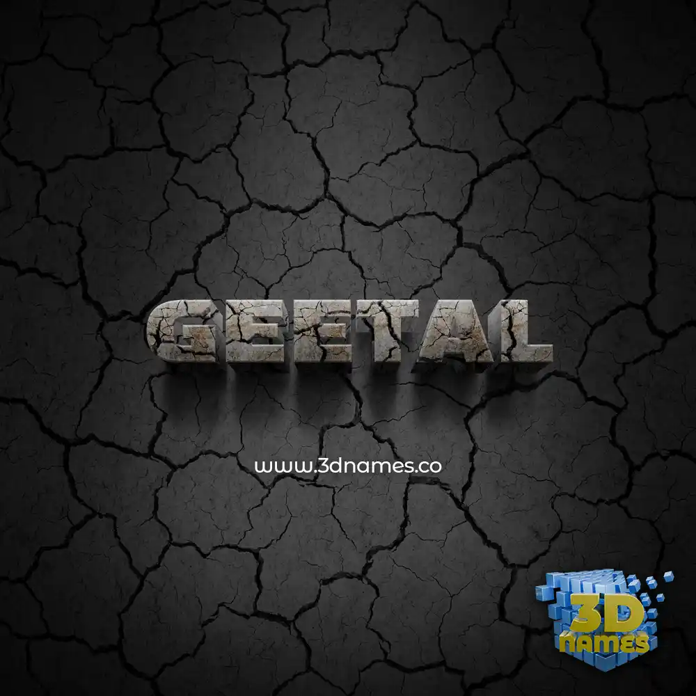 geetal in Cracked Stone style - 3D name wallpaper