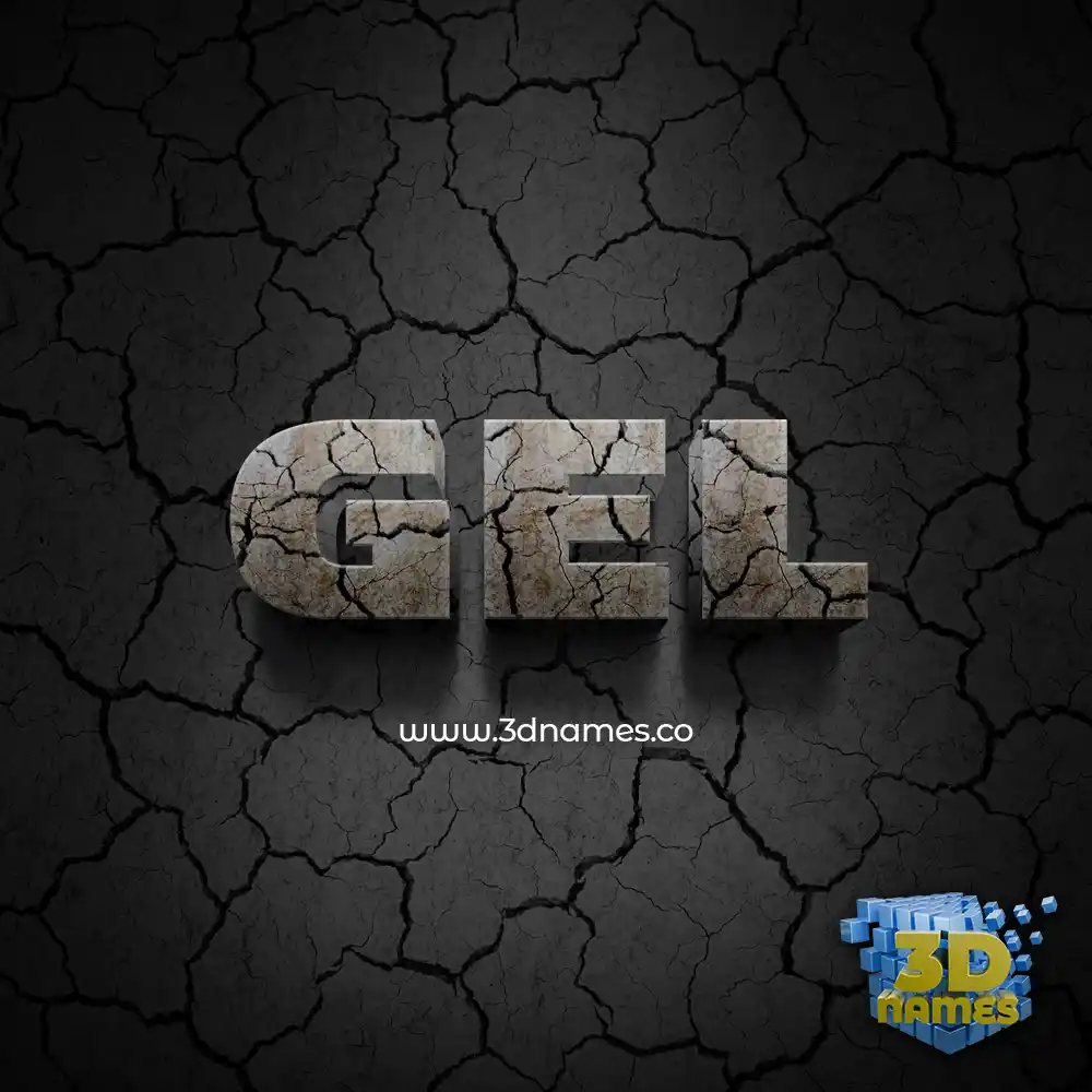 gel in Cracked Stone style - 3D name wallpaper