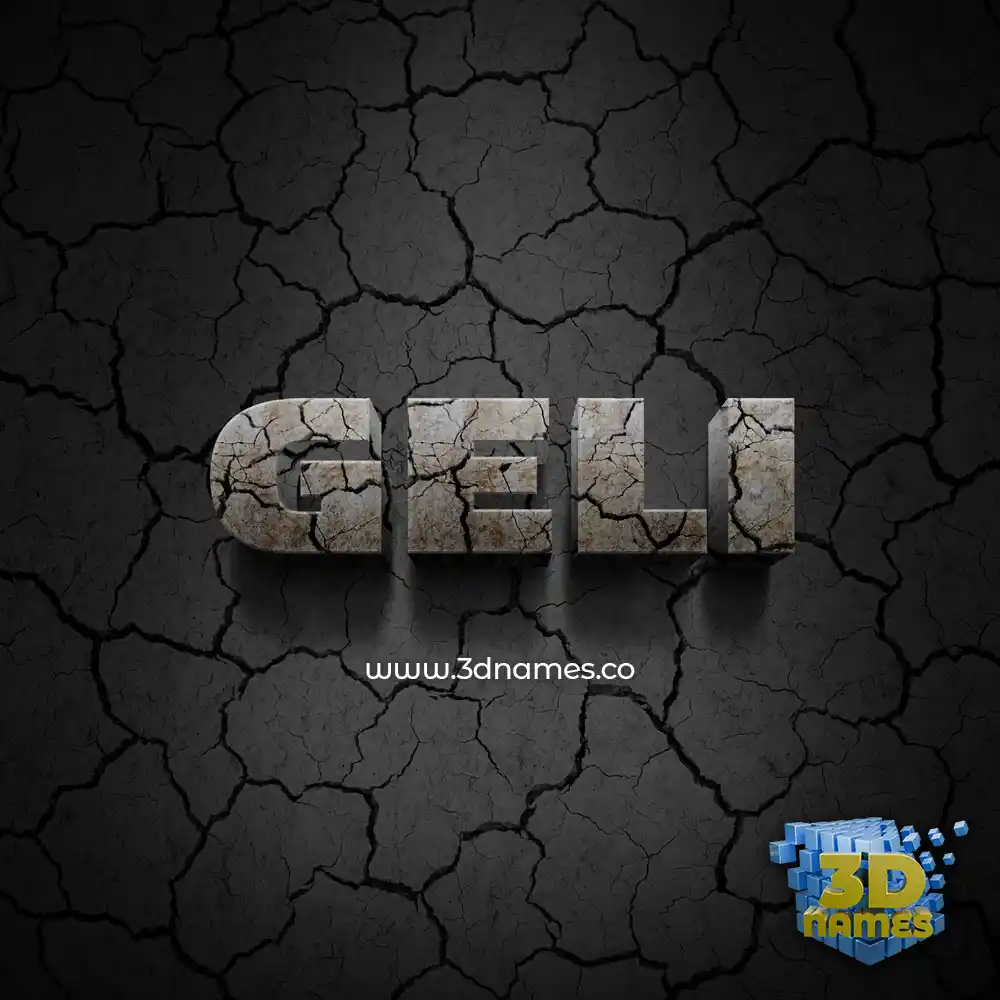 geli in Cracked Stone style - 3D name wallpaper