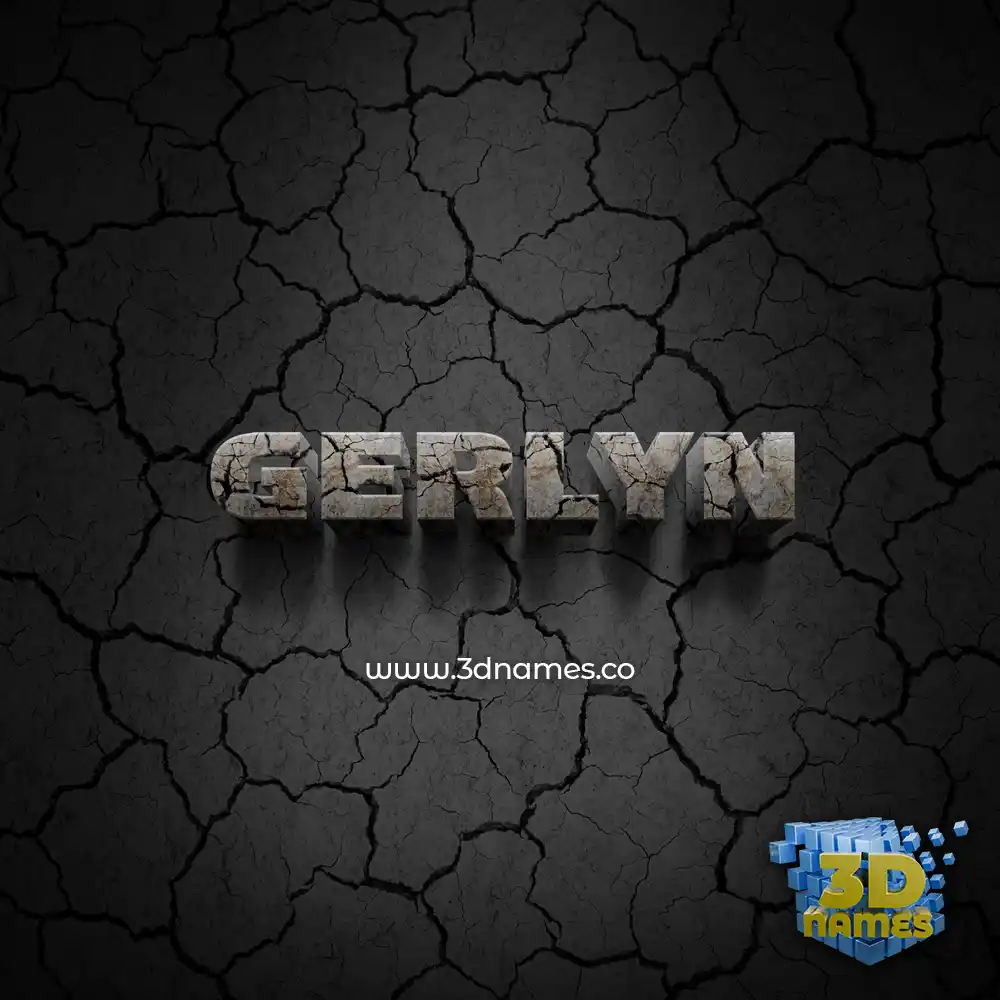 gerlyn in Cracked Stone style - 3D name wallpaper