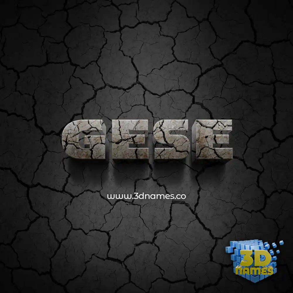 gese in Cracked Stone style - 3D name wallpaper