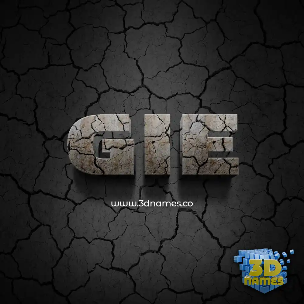 gie in Cracked Stone style - 3D name wallpaper