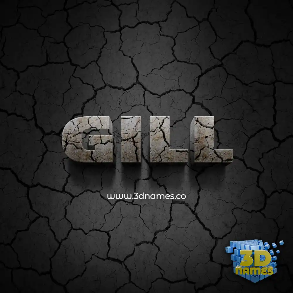 gill in Cracked Stone style - 3D name wallpaper