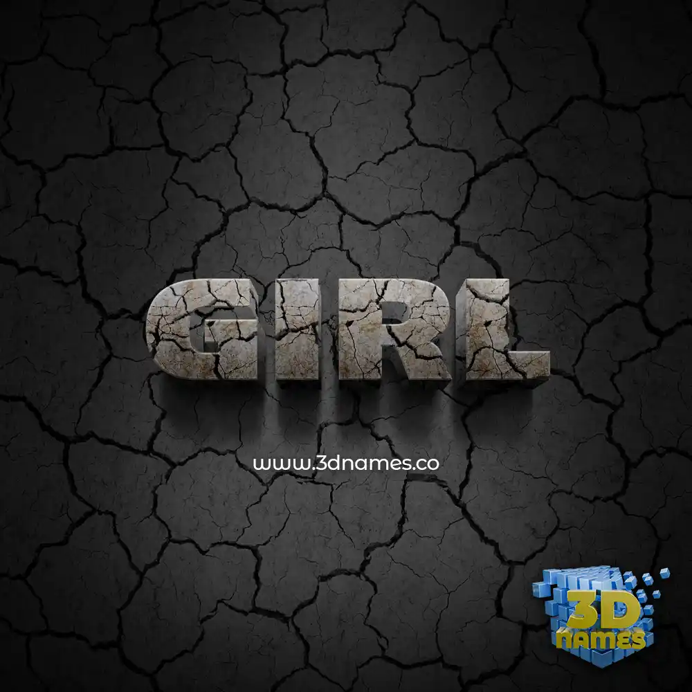girl in Cracked Stone style - 3D name wallpaper