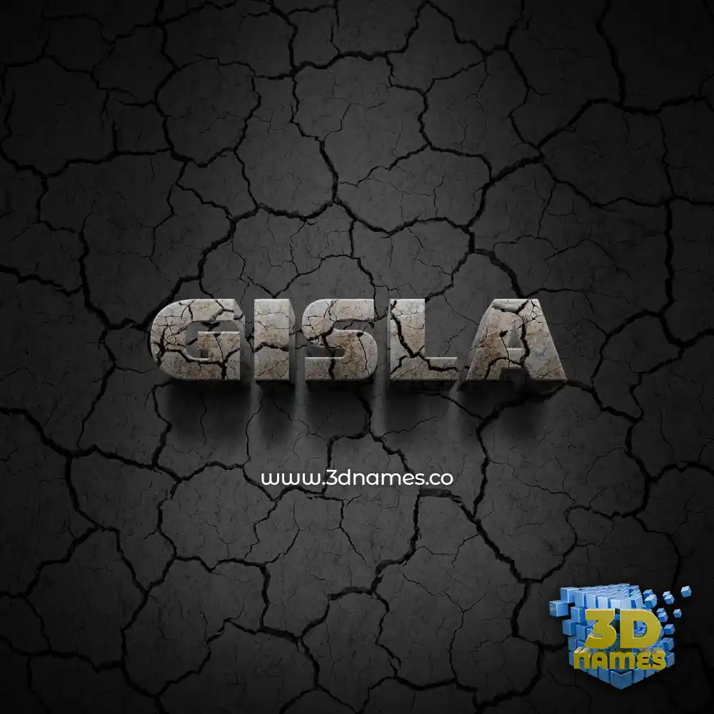 gisla in Cracked Stone style - 3D name wallpaper