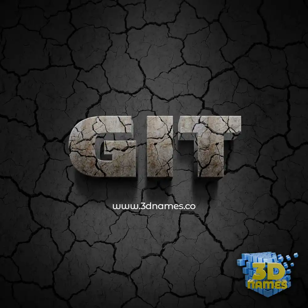 git in Cracked Stone style - 3D name wallpaper