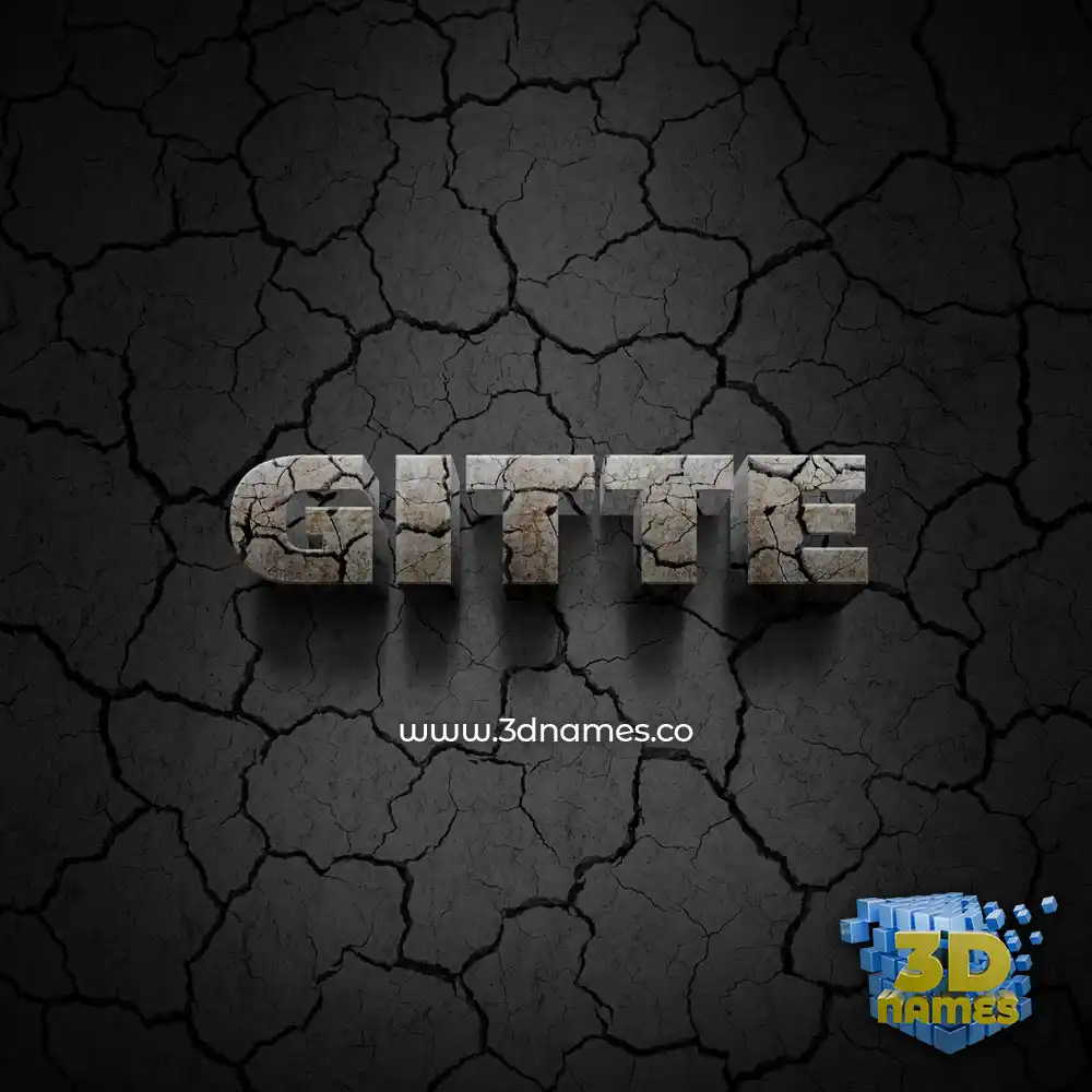gitte in Cracked Stone style - 3D name wallpaper
