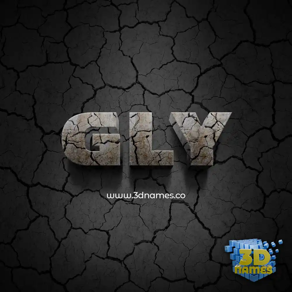 gly in Cracked Stone style - 3D name wallpaper