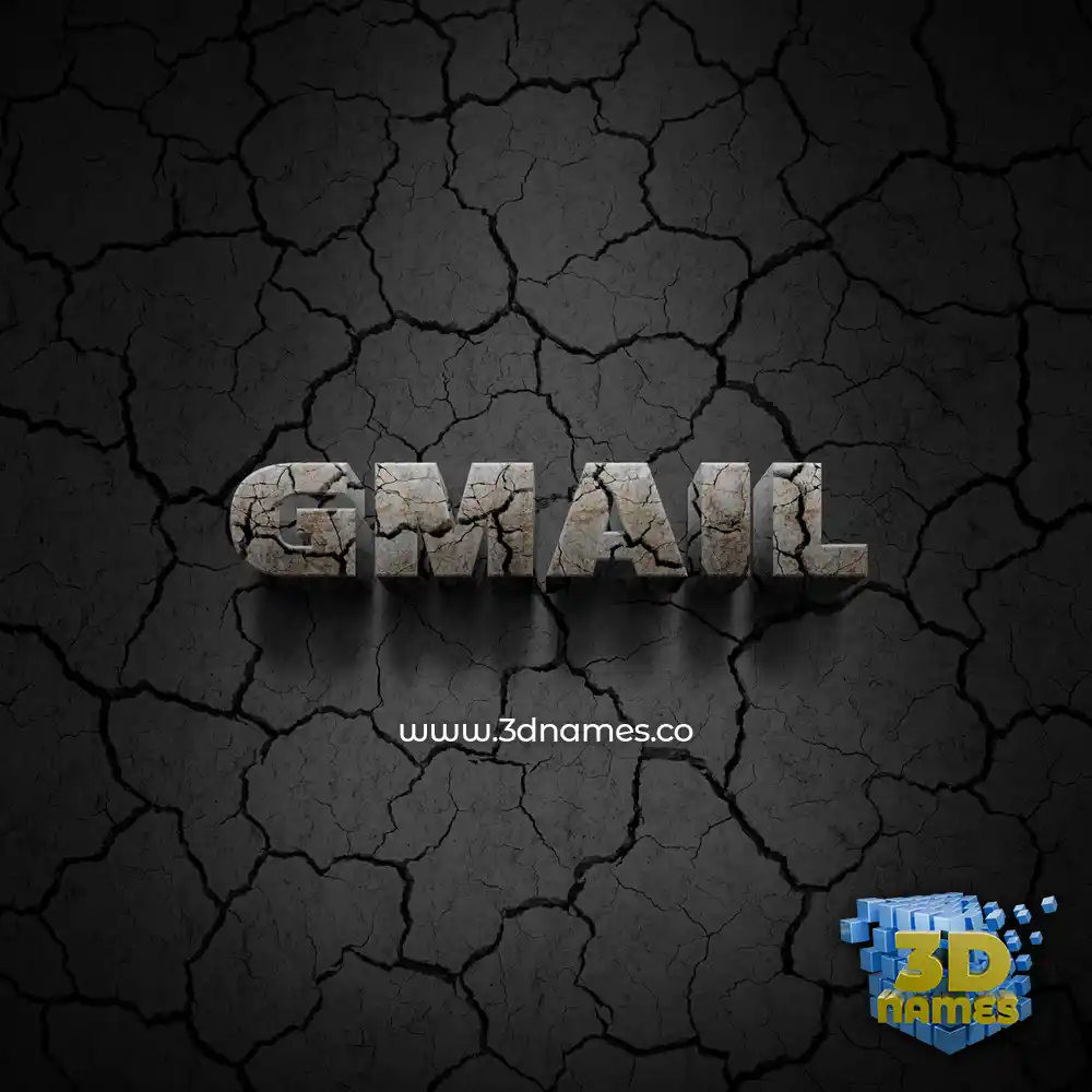 gmail in Cracked Stone style - 3D name wallpaper