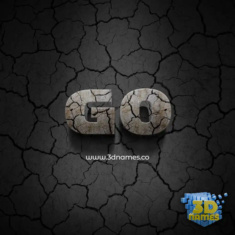 go in Cracked Stone style - 3D name wallpaper