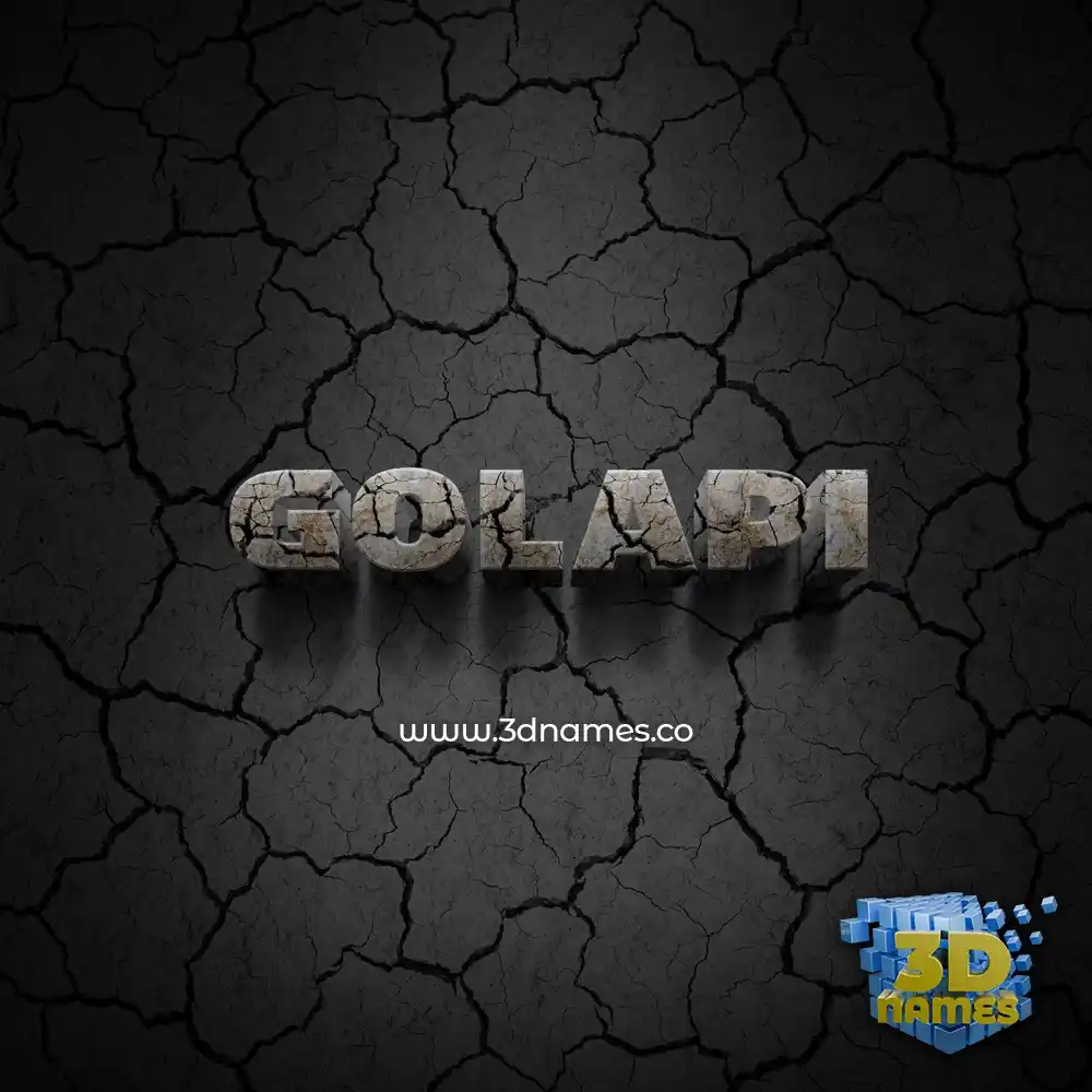 golapi in Cracked Stone style - 3D name wallpaper