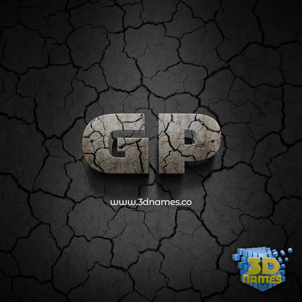 gp in Cracked Stone style - 3D name wallpaper