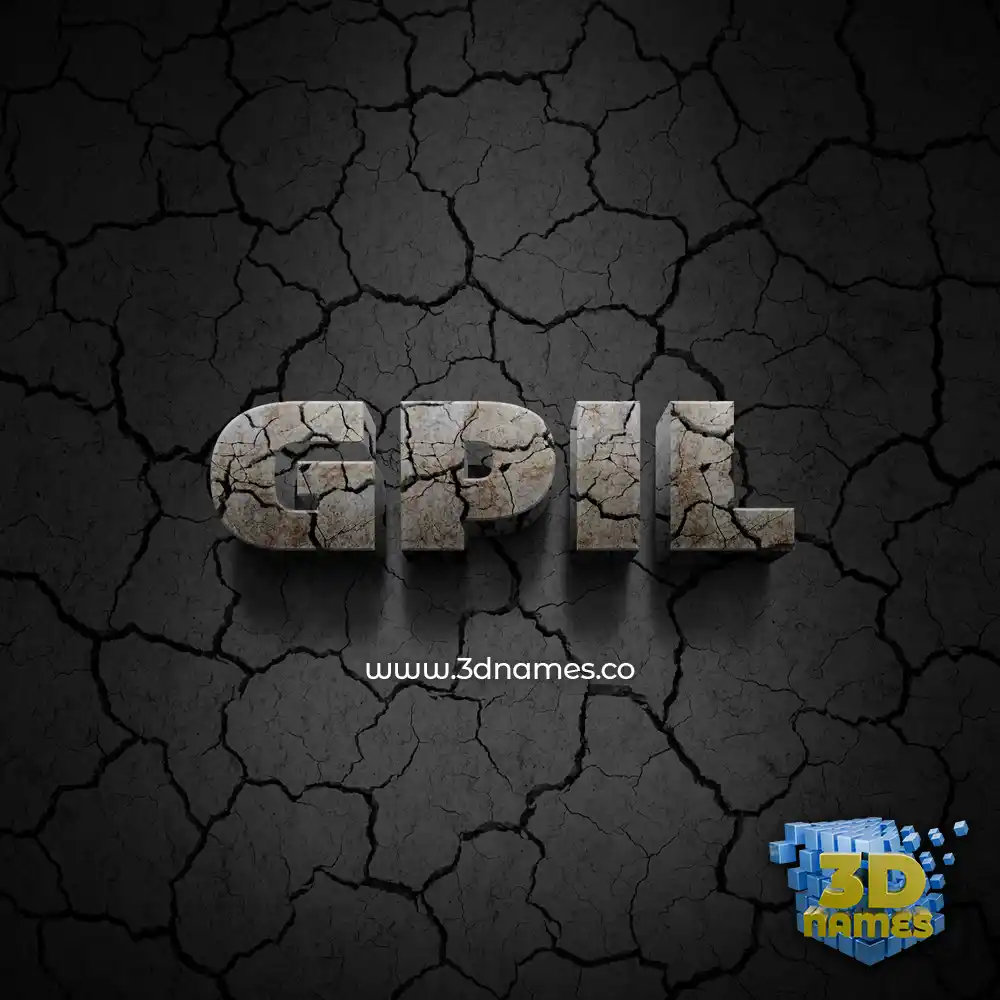 gpil in Cracked Stone style - 3D name wallpaper