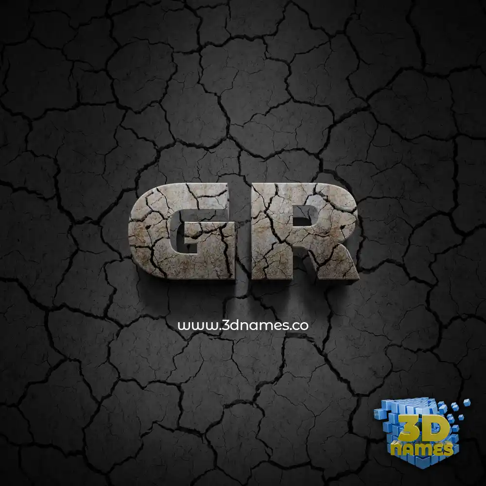 gr in Cracked Stone style - 3D name wallpaper