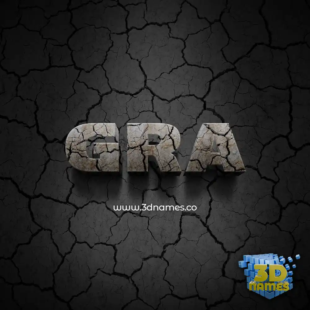 gra in Cracked Stone style - 3D name wallpaper