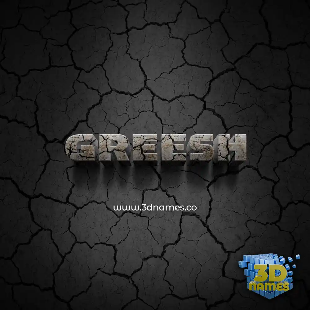 greesh in Cracked Stone style - 3D name wallpaper
