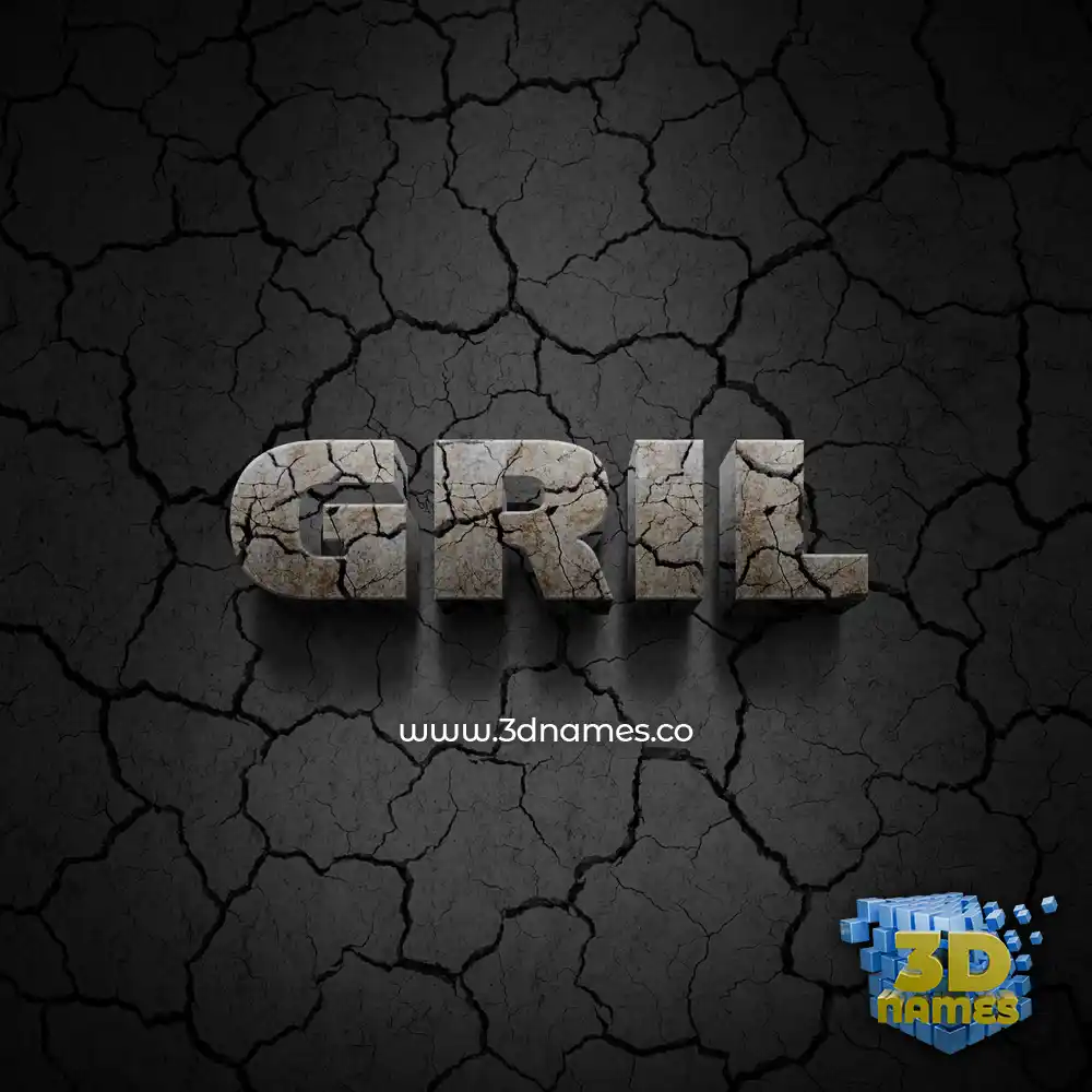 gril in Cracked Stone style - 3D name wallpaper