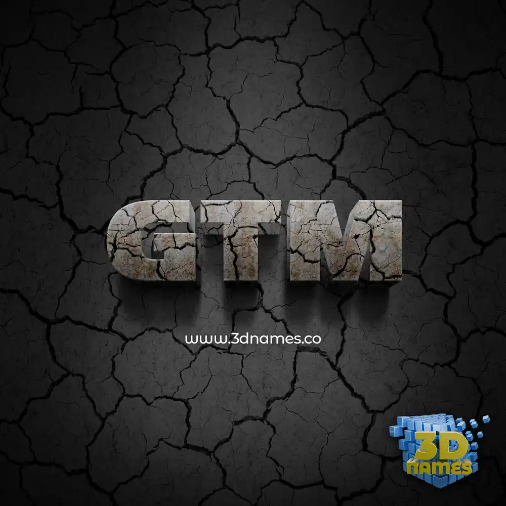 gtm in Cracked Stone style - 3D name wallpaper