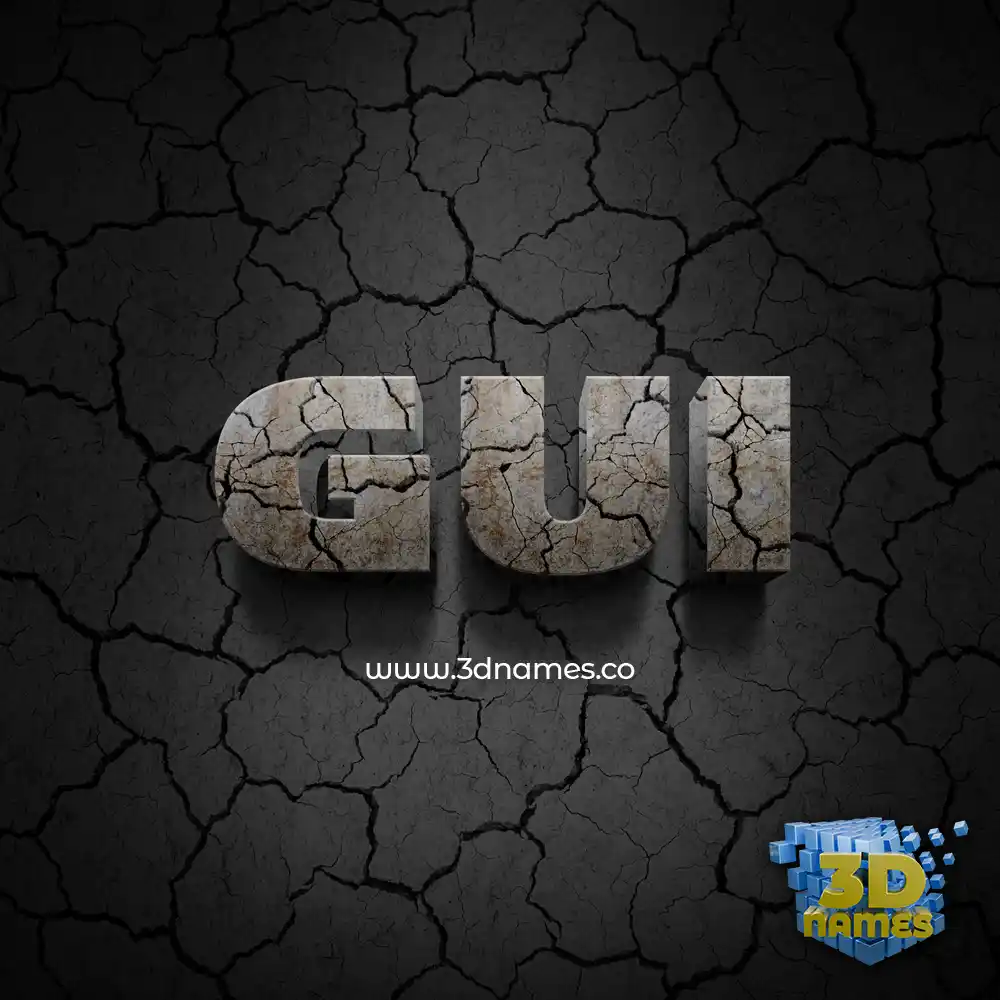gui in Cracked Stone style - 3D name wallpaper