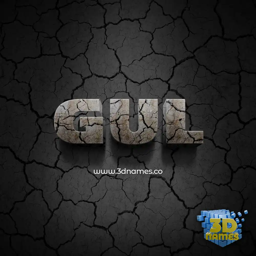 gul in Cracked Stone style - 3D name wallpaper
