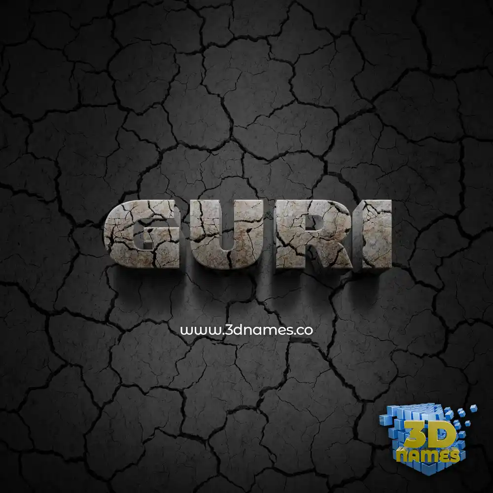 guri in Cracked Stone style - 3D name wallpaper