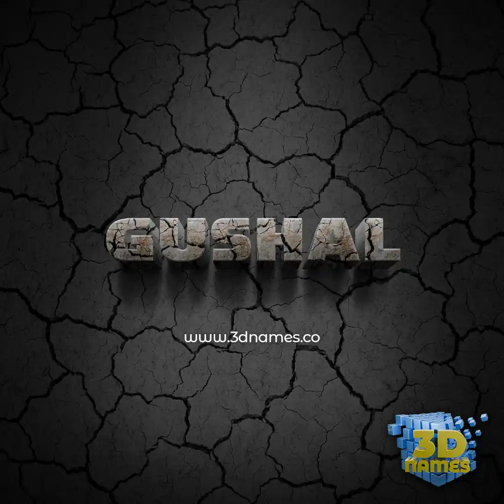 gushal in Cracked Stone style - 3D name wallpaper