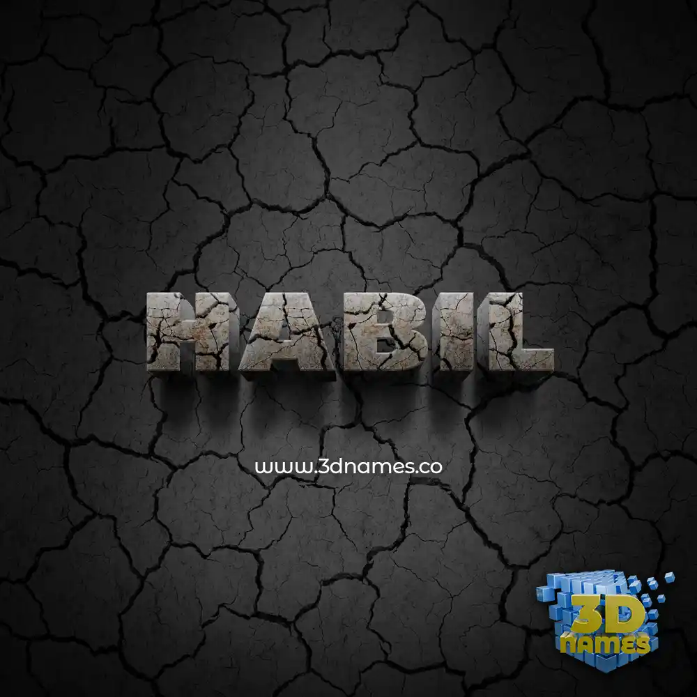 habil in Cracked Stone style - 3D name wallpaper