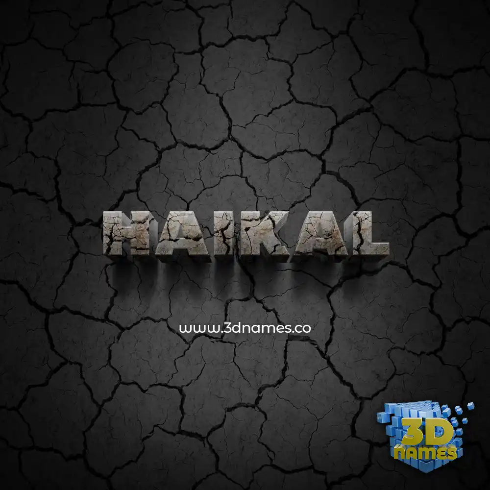 haikal in Cracked Stone style - 3D name wallpaper