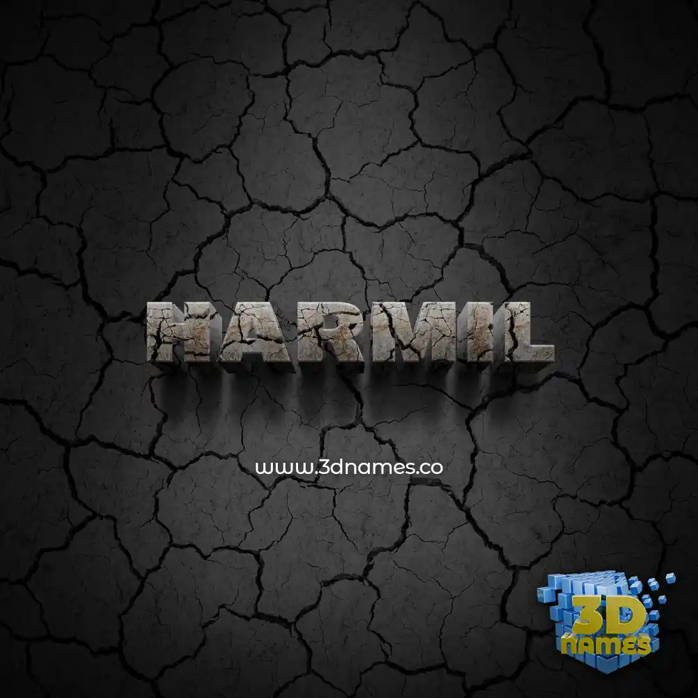 harmil in Cracked Stone style - 3D name wallpaper