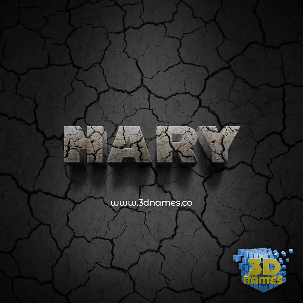 hary in Cracked Stone style - 3D name wallpaper