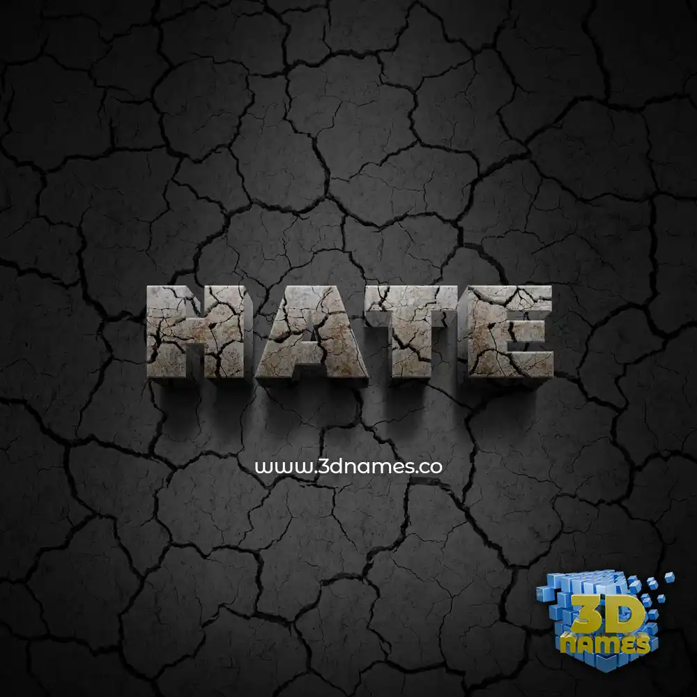 hate in Cracked Stone style - 3D name wallpaper