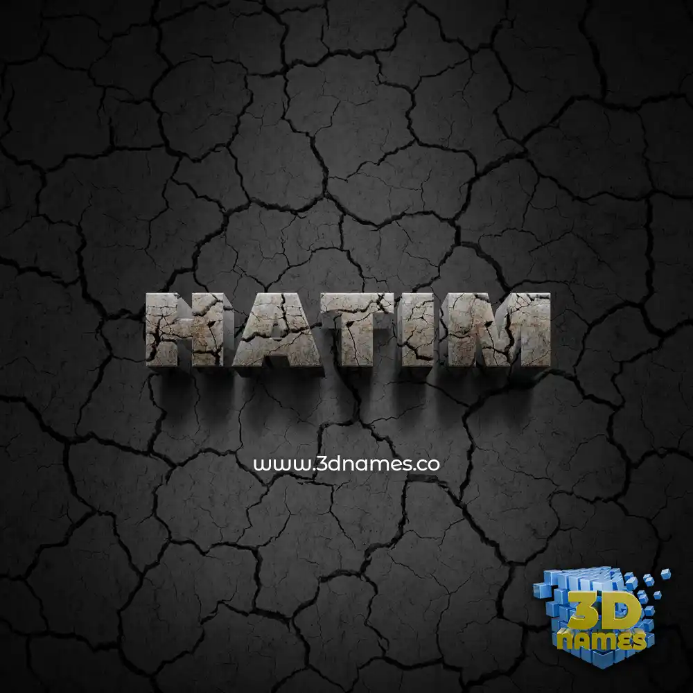 hatim in Cracked Stone style - 3D name wallpaper