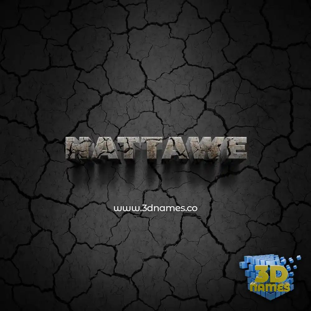 hattawe in Cracked Stone style - 3D name wallpaper