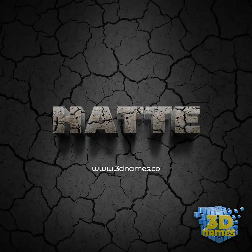 hatte in Cracked Stone style - 3D name wallpaper