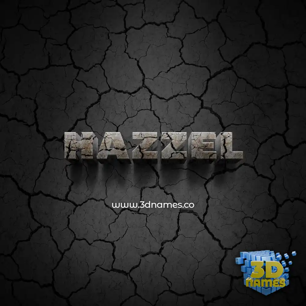 hazzel in Cracked Stone style - 3D name wallpaper