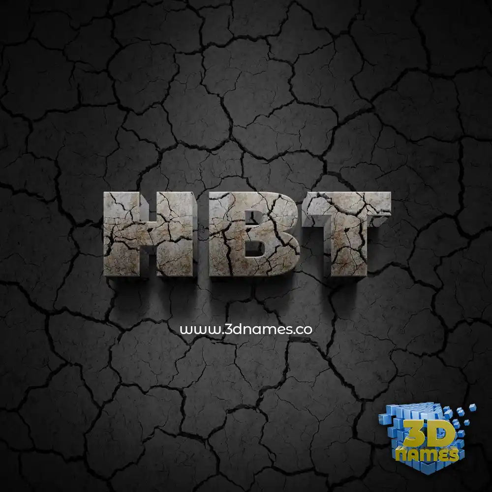 hbt in Cracked Stone style - 3D name wallpaper