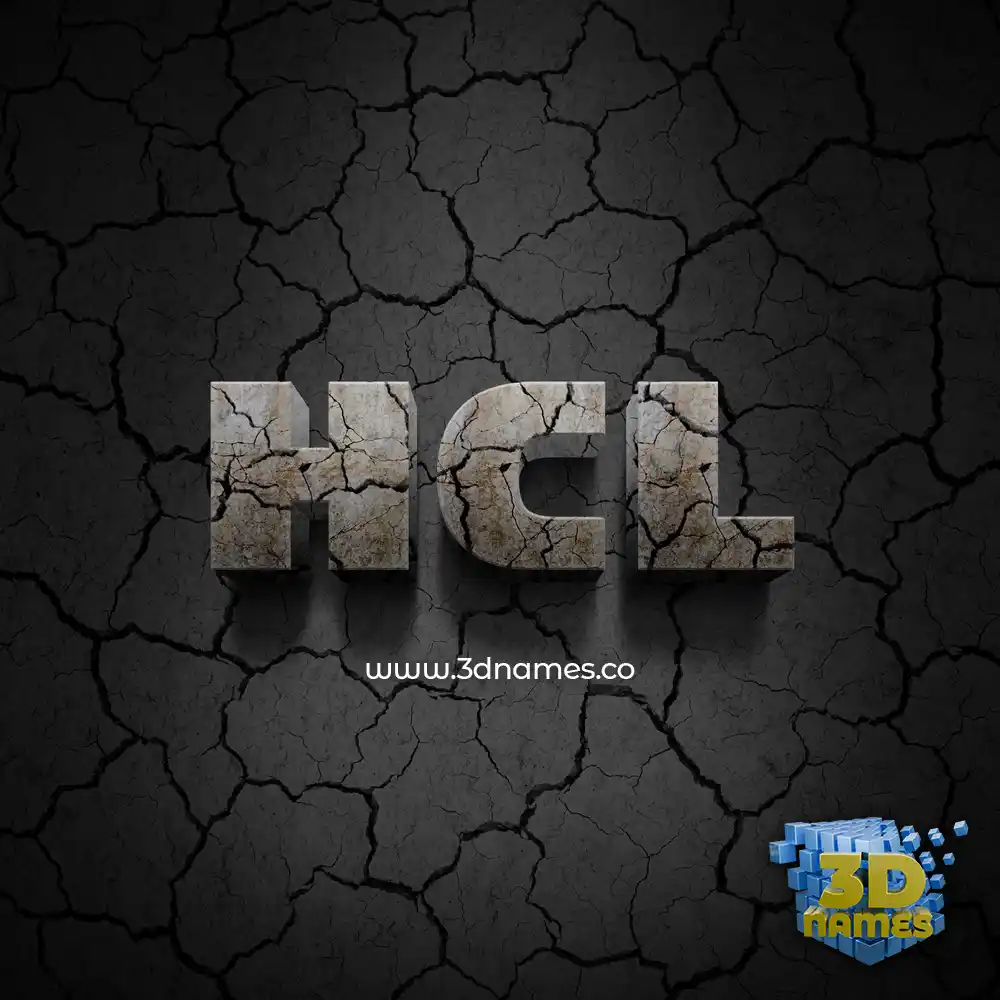 hcl in Cracked Stone style - 3D name wallpaper