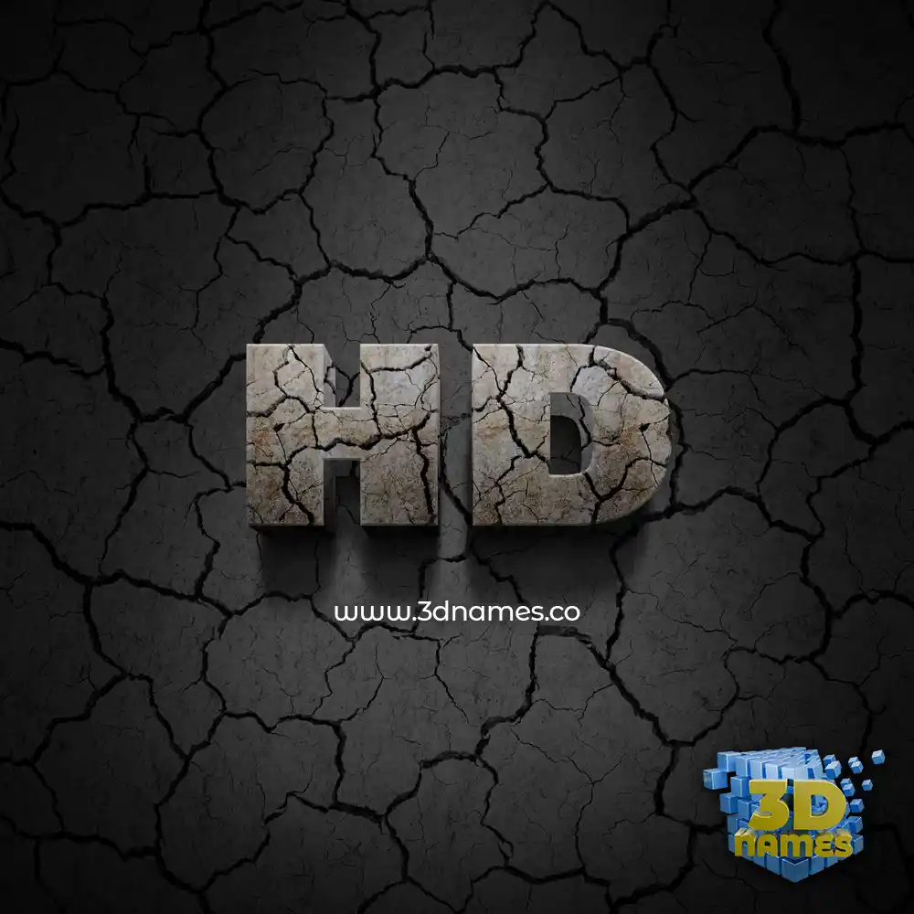 hd in Cracked Stone style - 3D name wallpaper