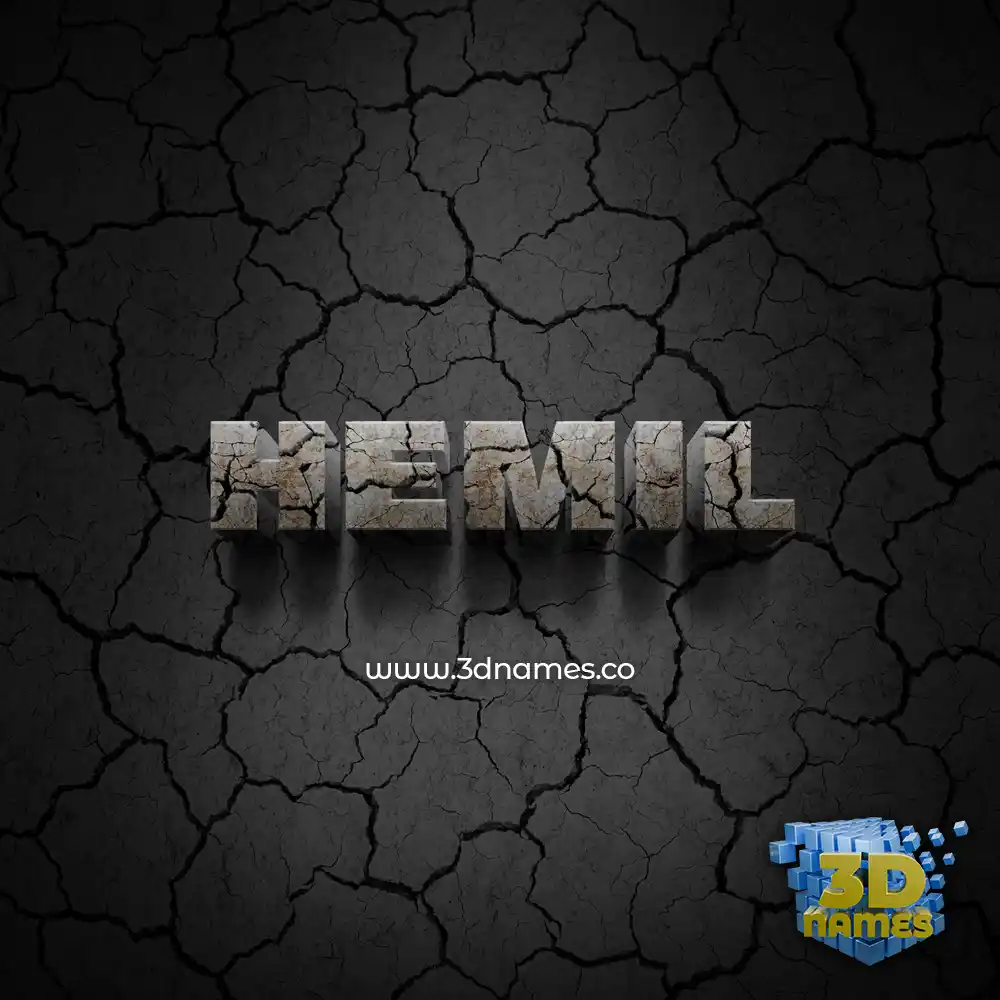 hemil in Cracked Stone style - 3D name wallpaper