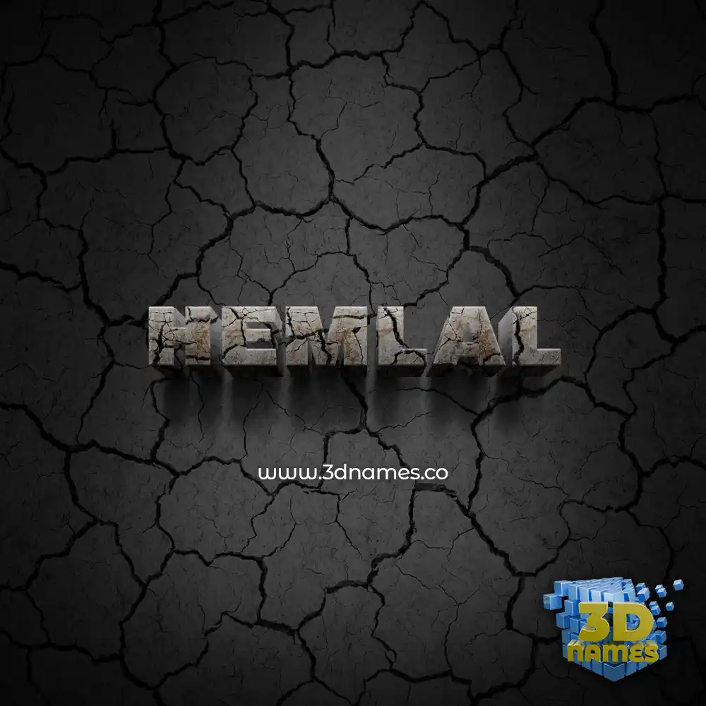 hemlal in Cracked Stone style - 3D name wallpaper
