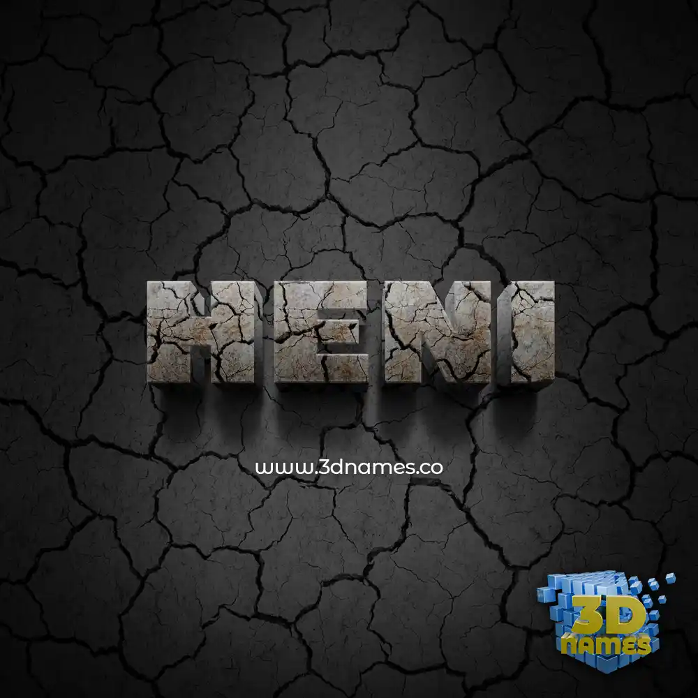 heni in Cracked Stone style - 3D name wallpaper