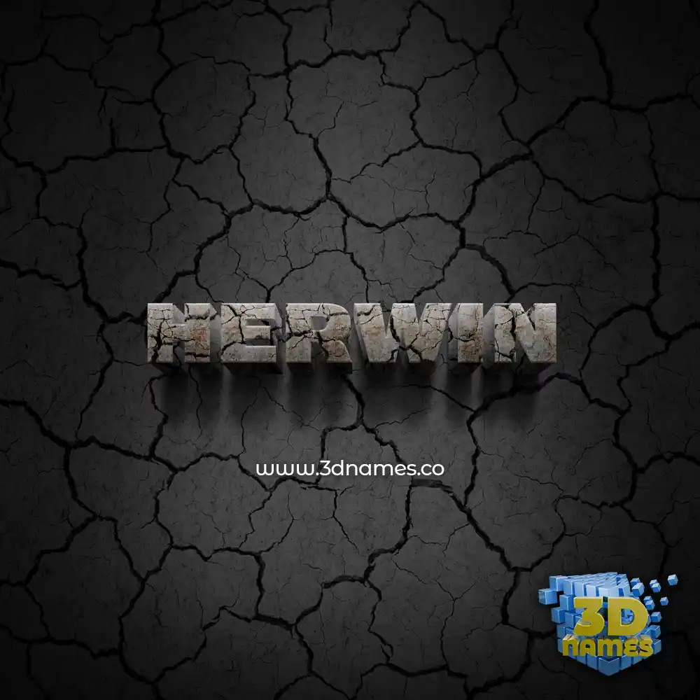 herwin in Cracked Stone style - 3D name wallpaper
