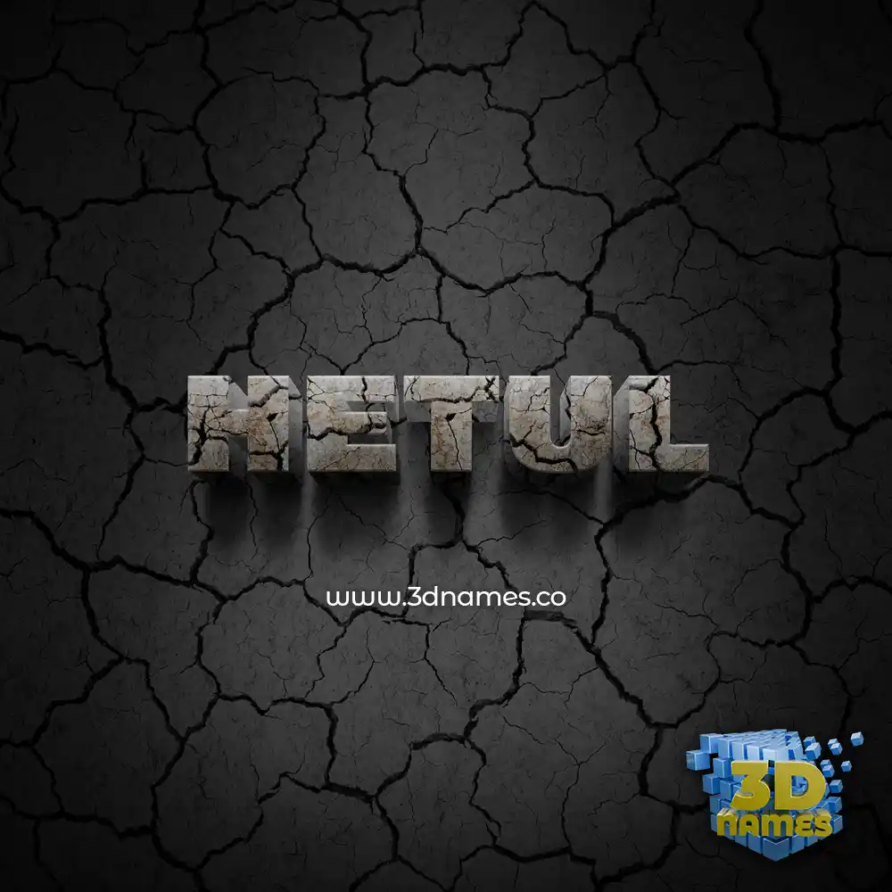 hetul in Cracked Stone style - 3D name wallpaper