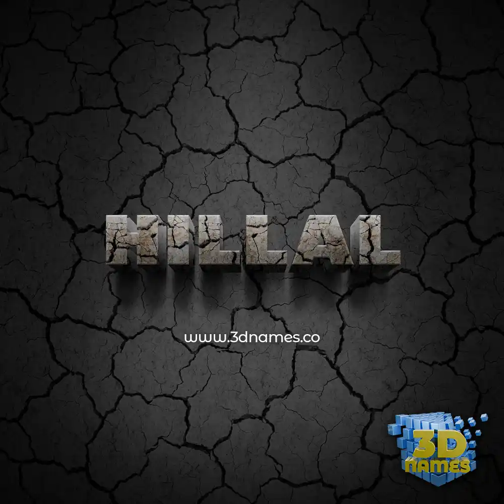 hillal in Cracked Stone style - 3D name wallpaper